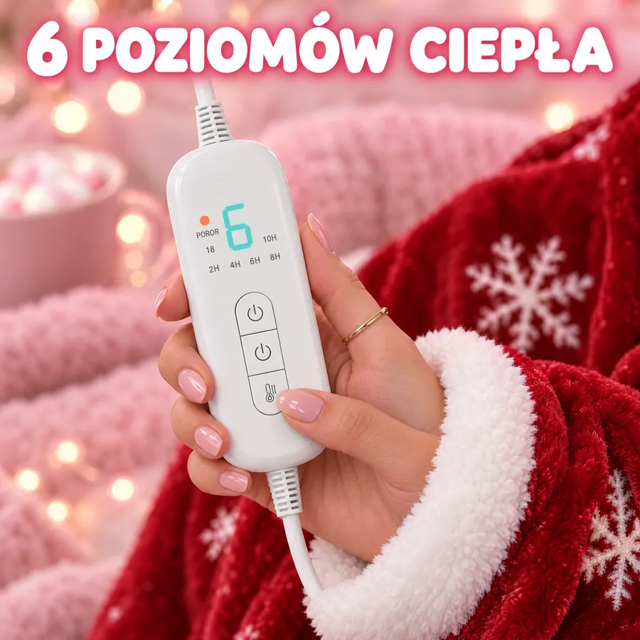 6 poziomów ciepła: pilot z wyświetlaczem w dłoni